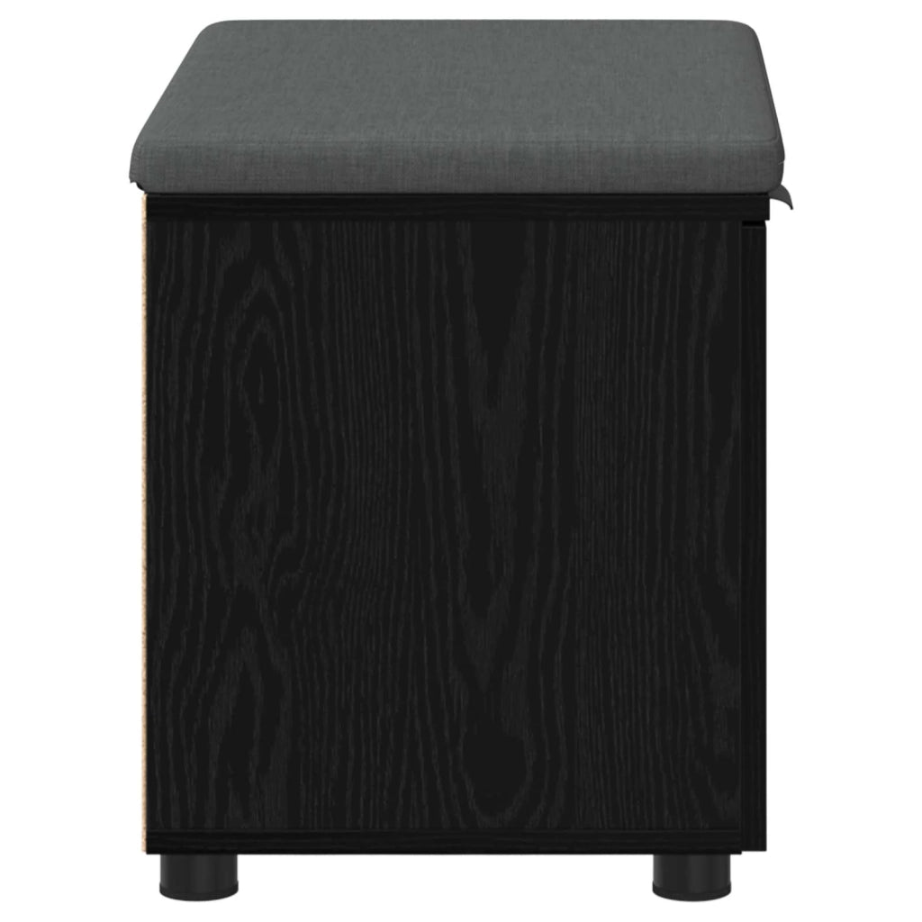 Panca per ingresso con cuscino-Sgabello-Panca da Corridoio Rovere Nero 60 x 38 x 46 cm 225994