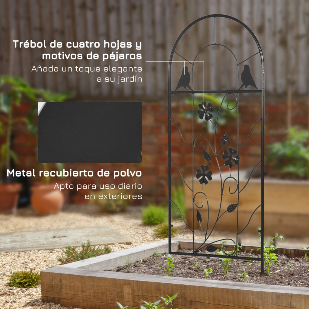Supporto per piante rampicanti in acciaio ¨C zephmum ¨C 38x98 cm nero