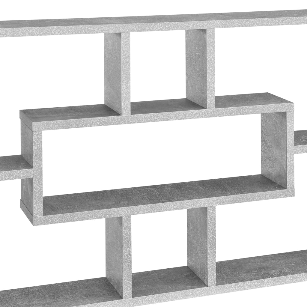 Scaffale da Parete Qinngua con 7 Scomparti Portaoggetti 77x10x48 cm Effetto Cemento [en.casa]