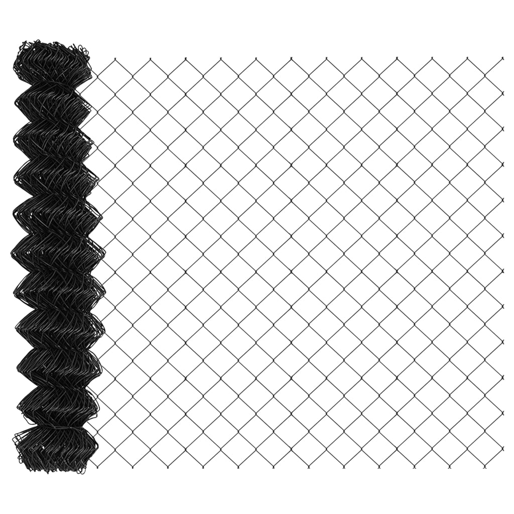 Recinzione a Maglie Set di 2 Grigio Metallo, Plastica 25 x 0.8 m
