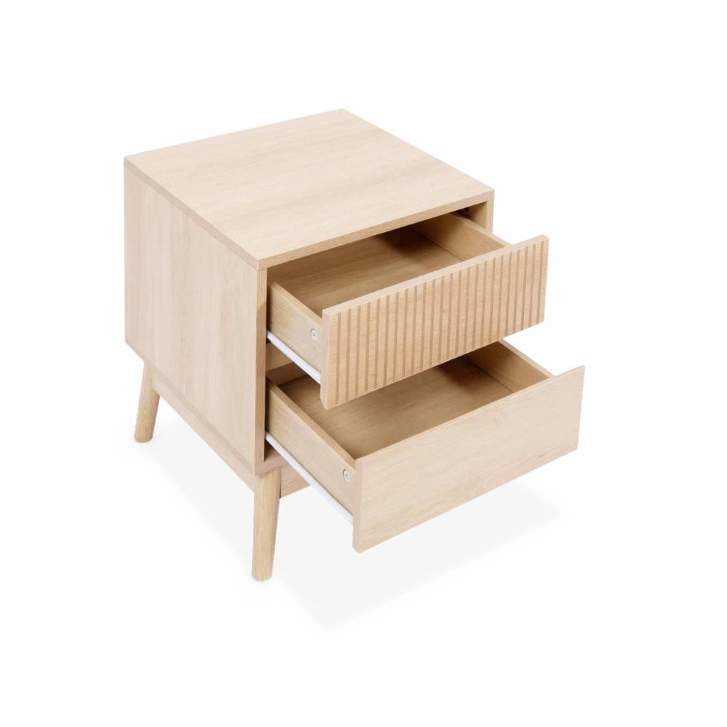 Comodino con 2 cassetti, marrone chiaro