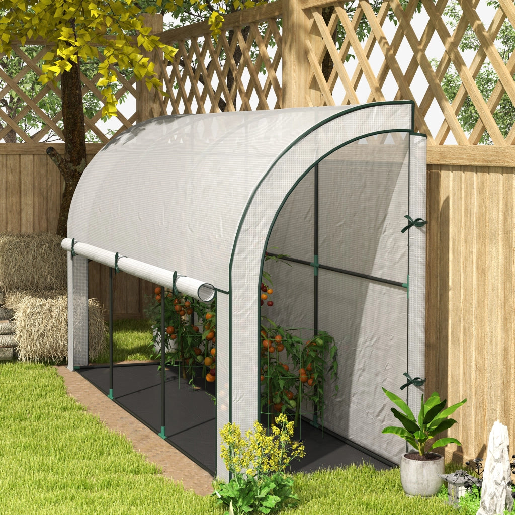 SERRA da parete 300x80x157 cm in plastica bianca con porta avvolgibile
