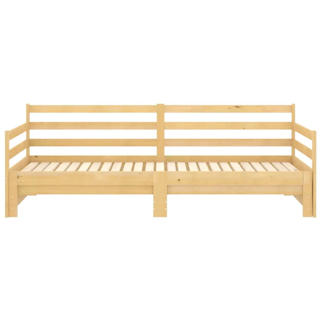 Divano Letto Estraibile in Legno Massello di Pino 2x(90x200) cm 806955
