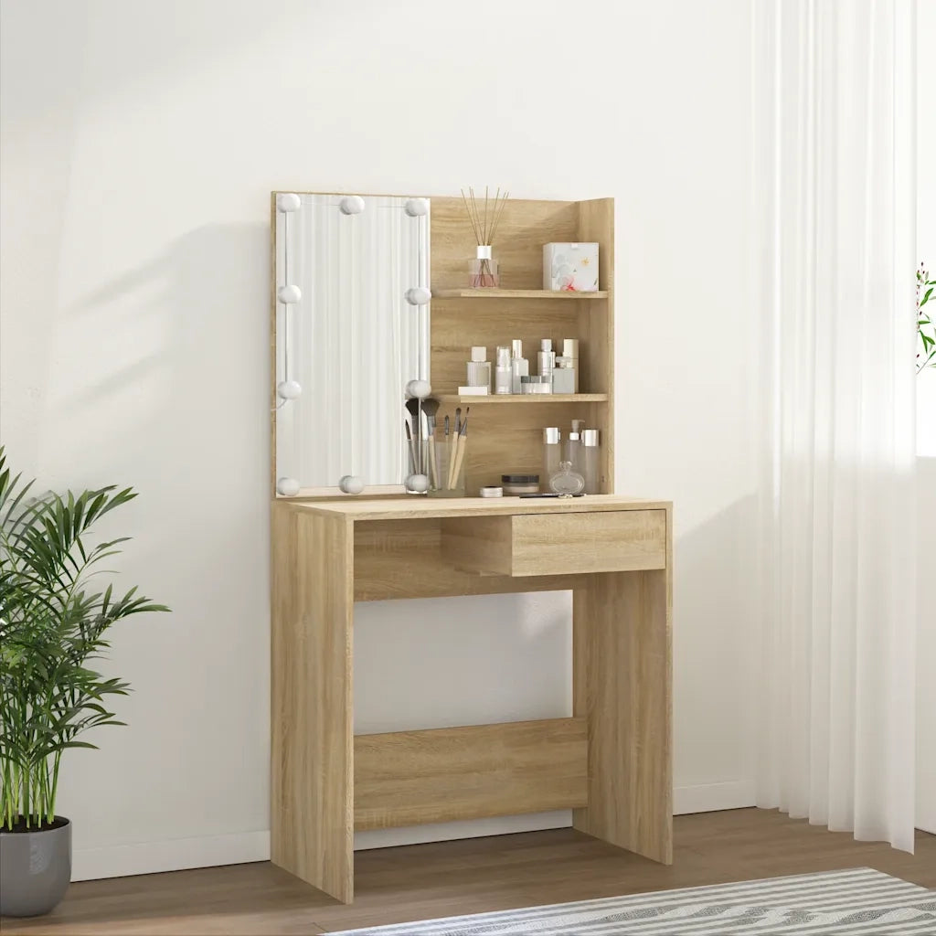 Toeletta con LED Rovere Sonoma 74,5x40x141 cm 808804
