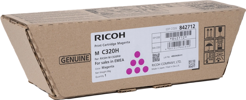 Ricoh 842712 cartuccia toner 1 pz Originale Magenta