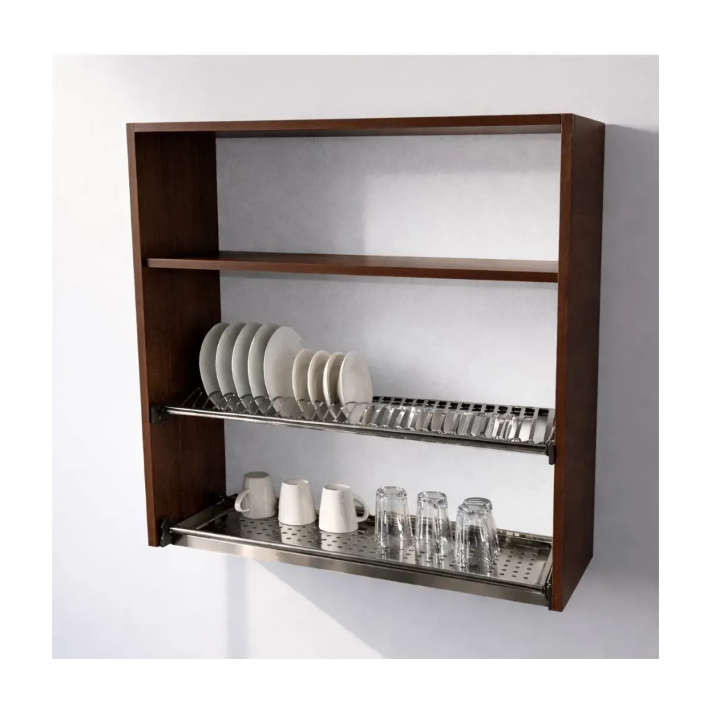 Calandrelli Pensile Scolapiatti H 90 L 80 P 33 cm Noce