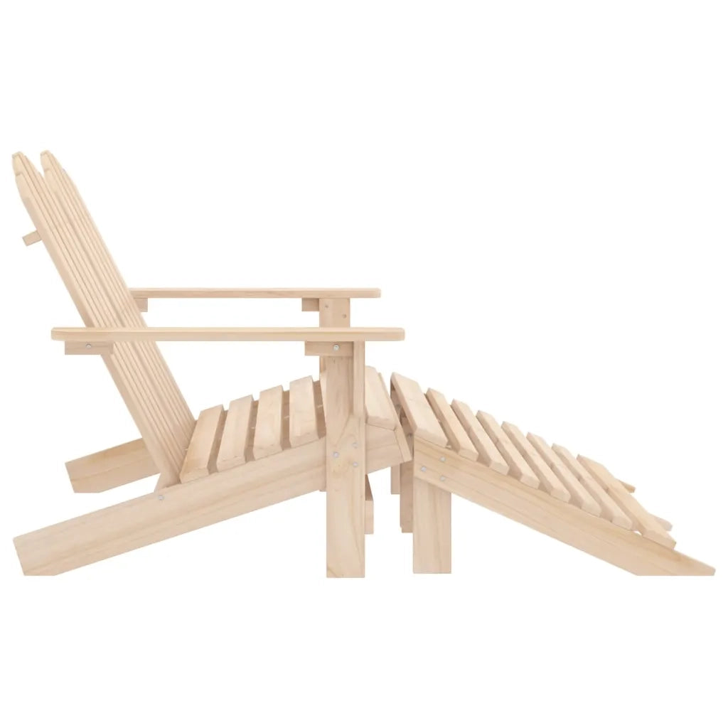 Sedia da Giardino | Sedie da Esterno a 2 Posti con Pouf in Legno di Abete