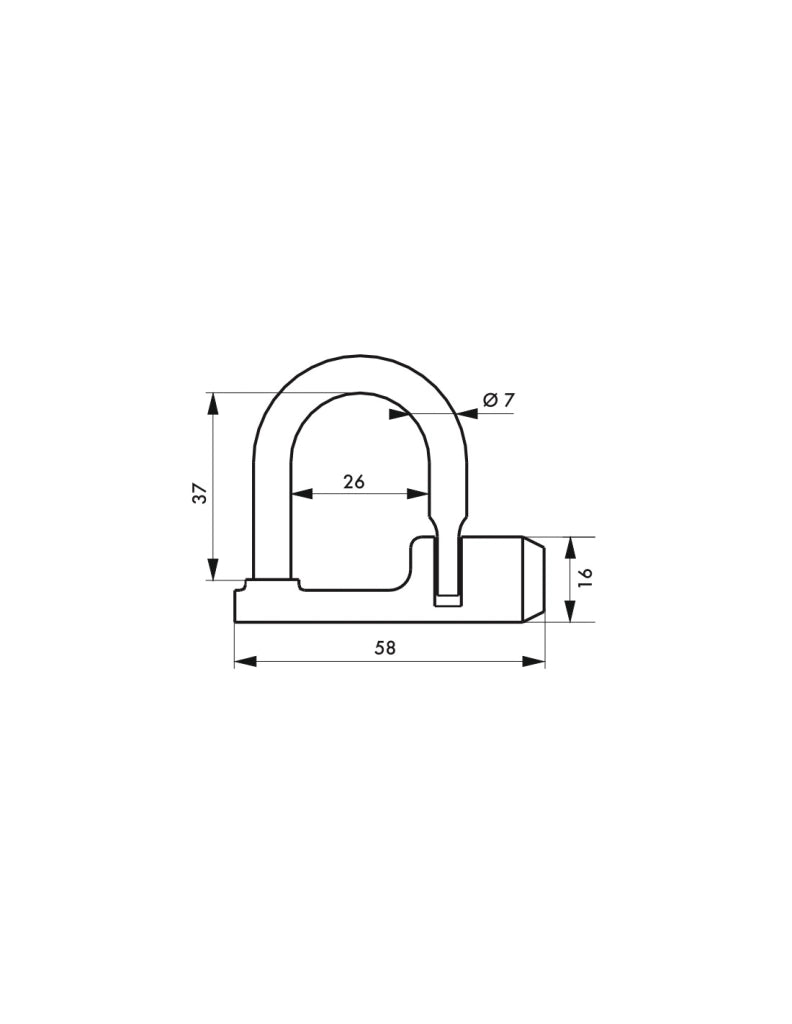 Lucchetto 329 con tallone dritto, arco in acciaio, chiave triangolare 5 mm – THIRARD