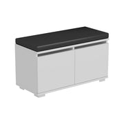 Panca portascarpe mélange con 2 ante e 4 ripiani 42 x 80 x 35 cm bianco/nero 03_0007653