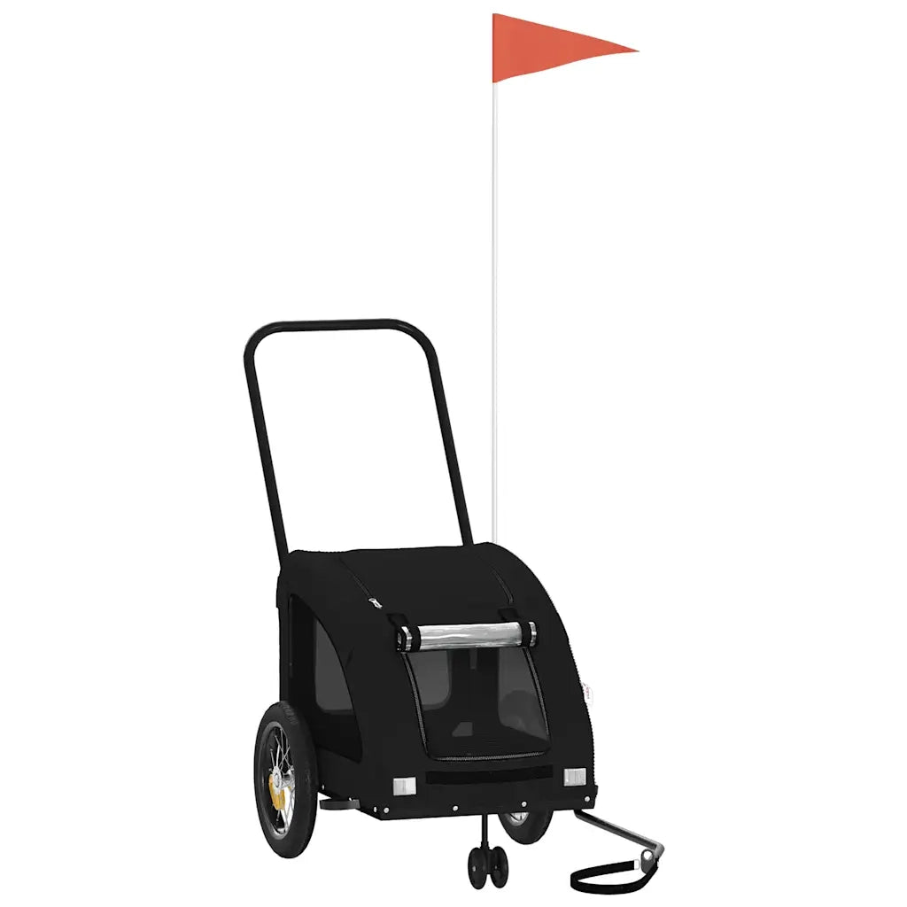 Rimorchio da Bici per Animali Nero Oxford e Ferro CFW8017981