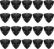 20 x Protezioni angolari in metallo per tavoli, protezioni angolari in metallo, protezioni angolari in metallo per mobili, protezioni angolari per scatole, armadi, scrivanie, mobili (nero), Nero