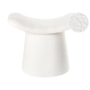 Pouf tessuto Boucle Bianco sporco poggiapiedi soggiorno moderno