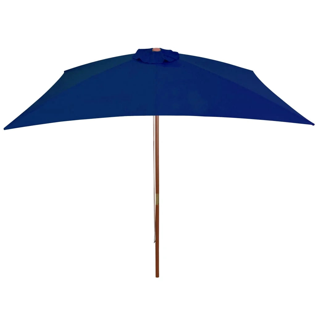 Ombrellone da esterno con palo in legno 200 x 300 cm blu 02_0008255