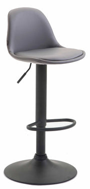 Sgabello di design KIEL in similpelle nero,grigio