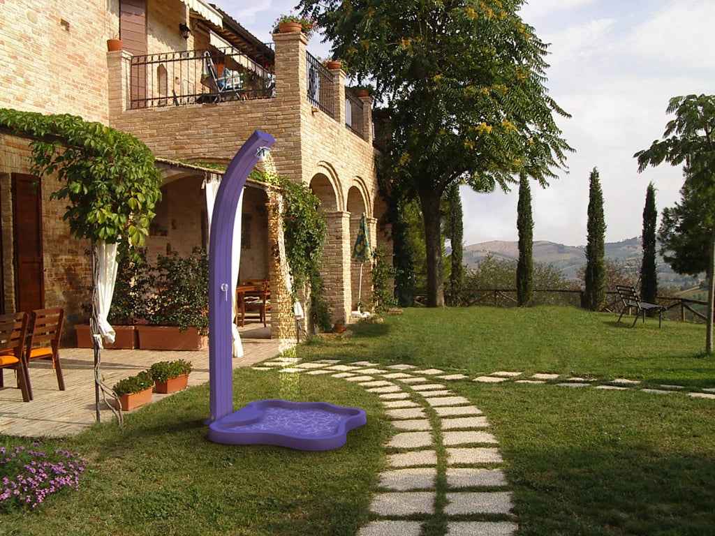Piatto Doccia da Esterno Giardino in Polietilene HD Arkema Lake Arancio