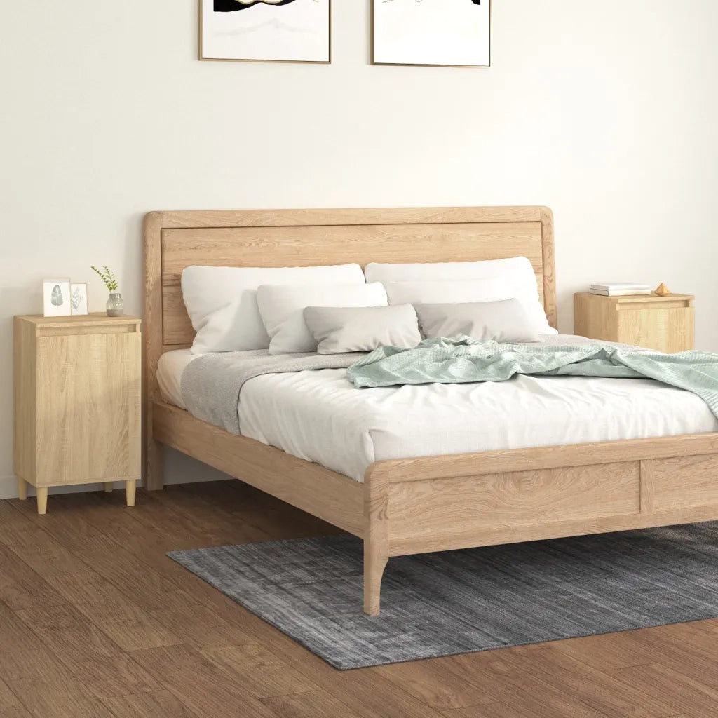 Set di 2 Comodini | Armadio da Notte | Mobiletto da notte Rovere Sonoma 40x35x70 cm in Legno Multistrato