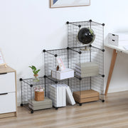 Scaffale modulare a 6 cubi 109x37x109 cm multiuso in metallo nero