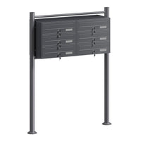 Cassetta postale condominiale autoportante, 6 posti, antracite, 945 x 270 x 1200 mm, 2 moduli