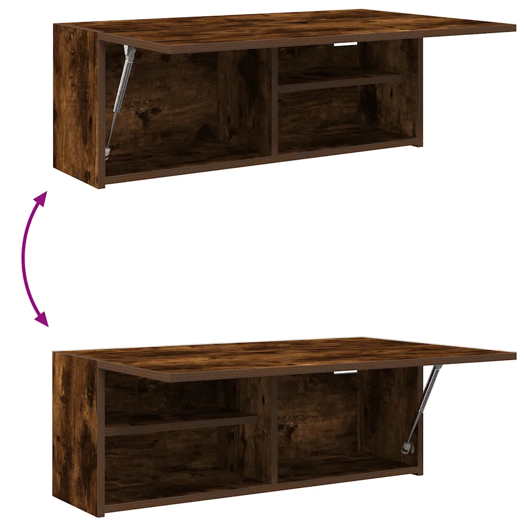 Armadietto Bagno | Armadio da bagno Rovere Fumo 80x25x30 cm in Legno Multistrato