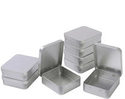 Set di 8 Contenitori di Metallo per Piccoli Oggetti - 9,3x8,3x2,5 cm - Robusta Costruzione in Metallo - Contenitori di Metallo con Coperchio
