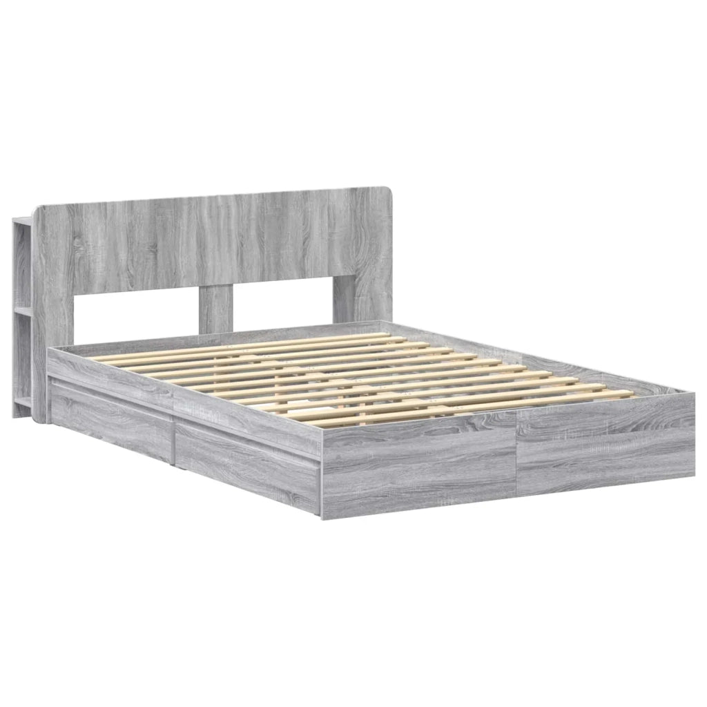 Telaio del letto con storage Sonoma grigio 160 x 200 cm 3433595