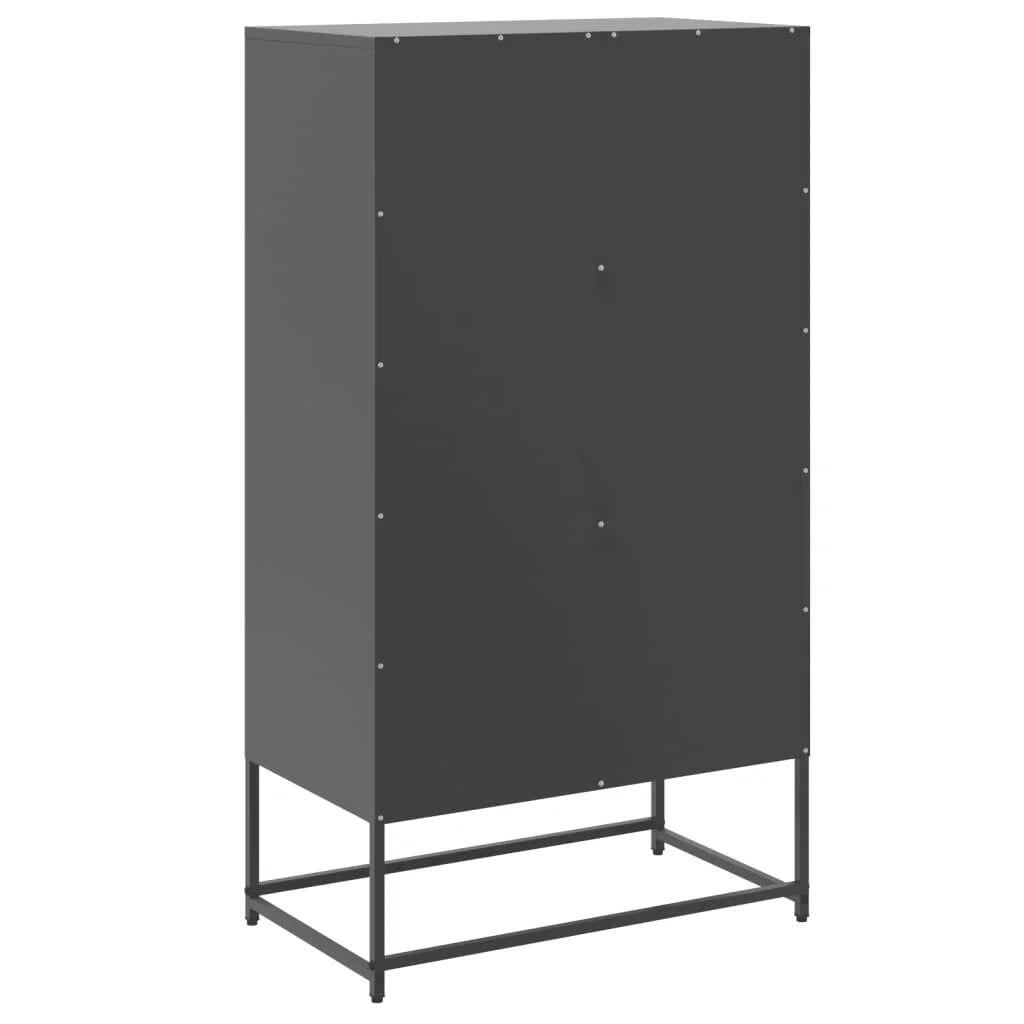 Buffet credenza cassettiera armadio mobile contenitore organizer per cucina soggiorno salotto 68,5 x 38,5 x 123,5 cm acciaio nero 02_0036017