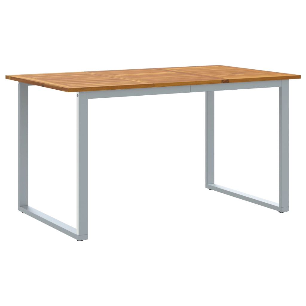 Set da Pranzo per Giardino da 5 Pezzi in Legno di Acacia Solido e Metallo