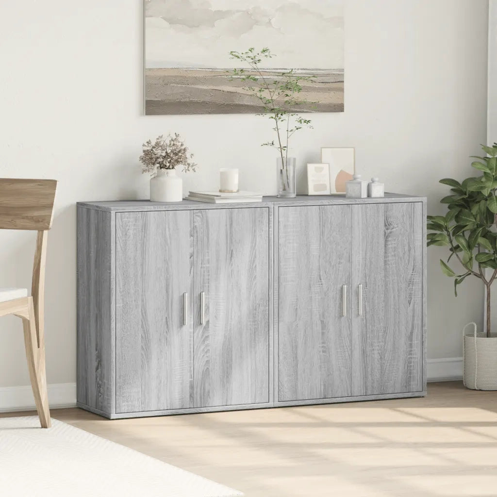 Credenze 2 pz | Madia | Buffet da pranzo | Armadio da pranzo Grigio Sonoma 60x31x70 cm in Legno Multistrato