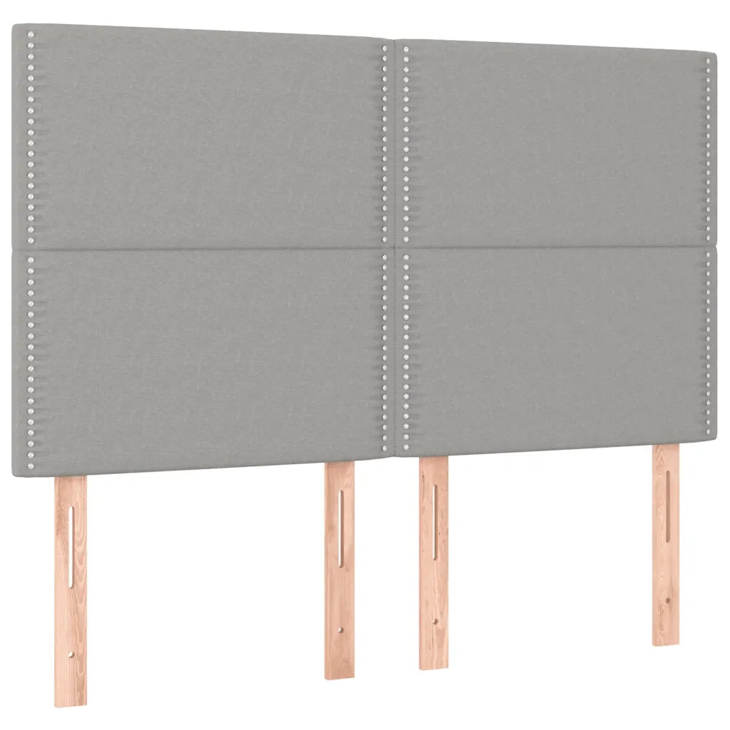 Letto a Molle Materasso e LED Grigio Chiaro 140x200 cm Tessuto