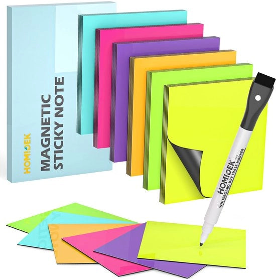 Strisce magnetiche descrittive - 30 magneti descrittivi - Magnetici per scrivere su lavagne, lavagne bianche, frigoriferi - 75 x 75 mm