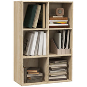Mobile Libreria Moderno a 6 Cubi in Legno, 65.5x30x97.5 cm, color Rovere