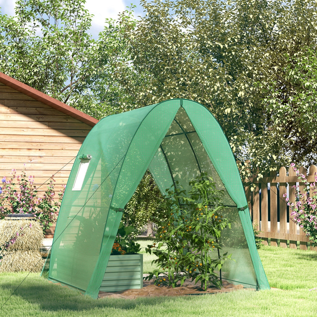 Serra a tunnel con porte avvolgibili e finestre a rete ¨C Xylo ¨C 1,8x1,8x2m verde