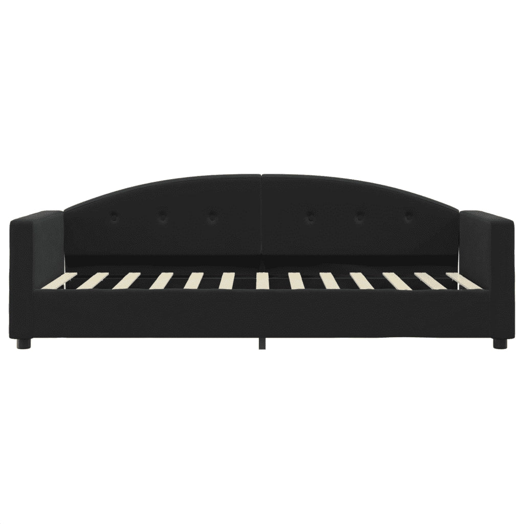 Divano Letto con Materasso Nero 80x200 cm in Velluto
