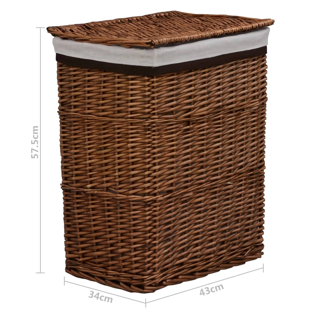 Cesto portabiancheria 43 x 34 x 57,5 ​​cm marrone salice 02_0006119