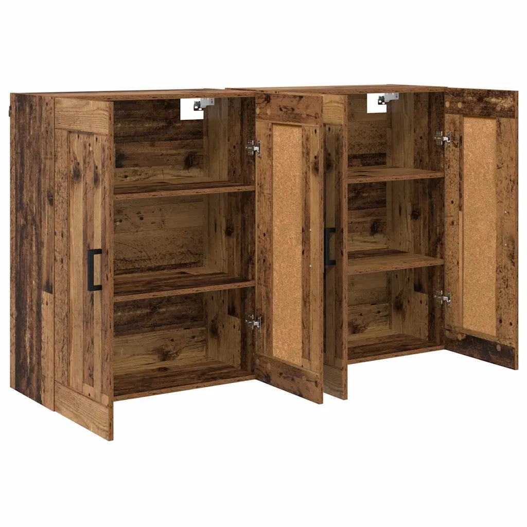 Mobile a muro 2 pcs Legno vecchio 69,5 x 34 x 90 cm 3415563
