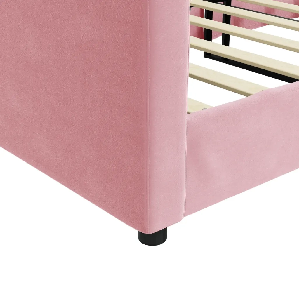 Letto da Giorno Rosa 100x200 cm in Velluto