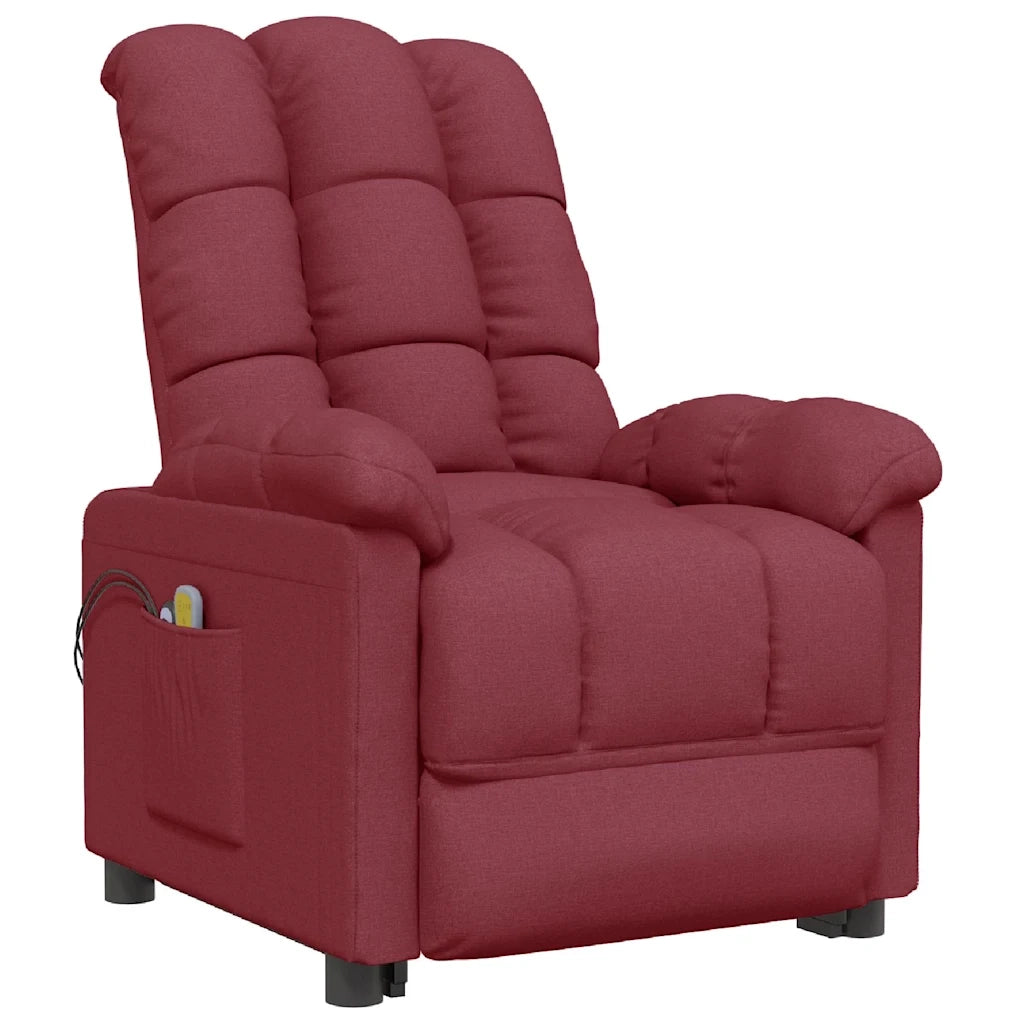 Divano Sedia-Poltrona Massaggiante Elettrica Rosso Vino in Tessuto 832024