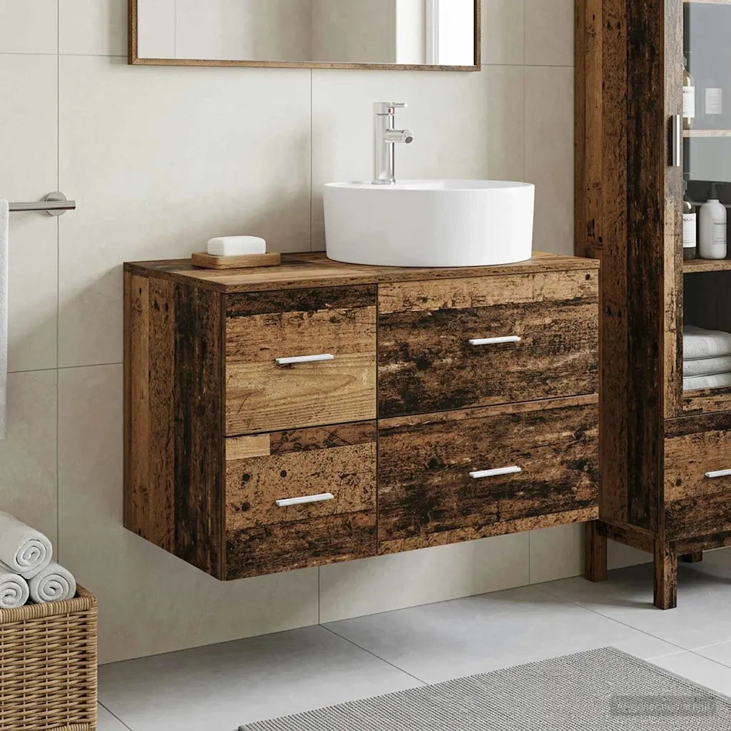 Set di mobili per il bagno 2 pz Legno antico 3403990