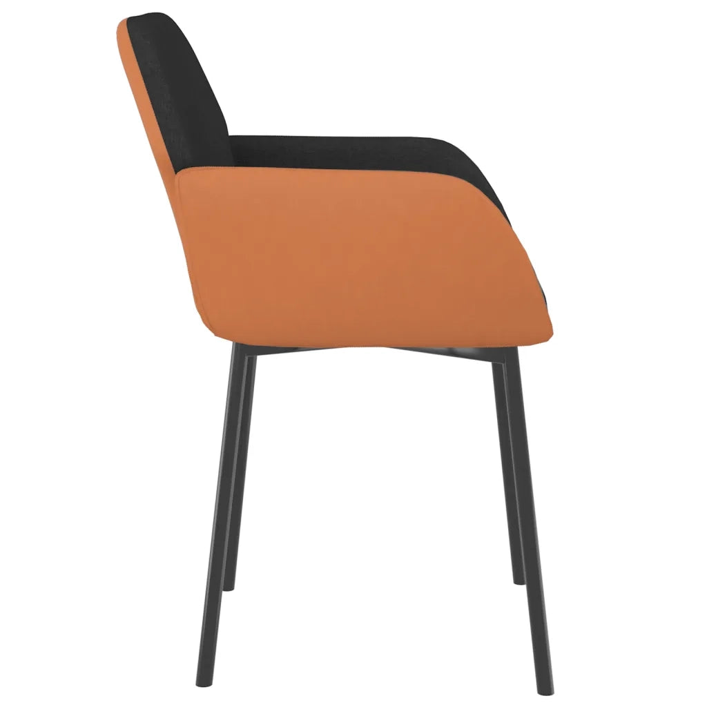 Sedie da Pranzo 2 pz | Sedie da cucina Nere in Tessuto e Similpelle