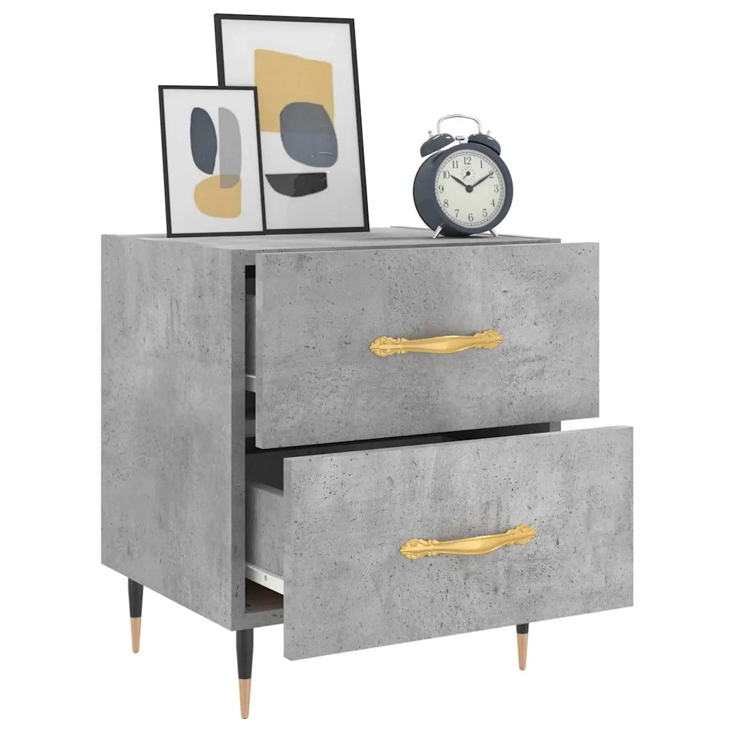 Comodini 2 pz Grigio Cemento 40x35x47,5 cm in Legno Multistrato 827269