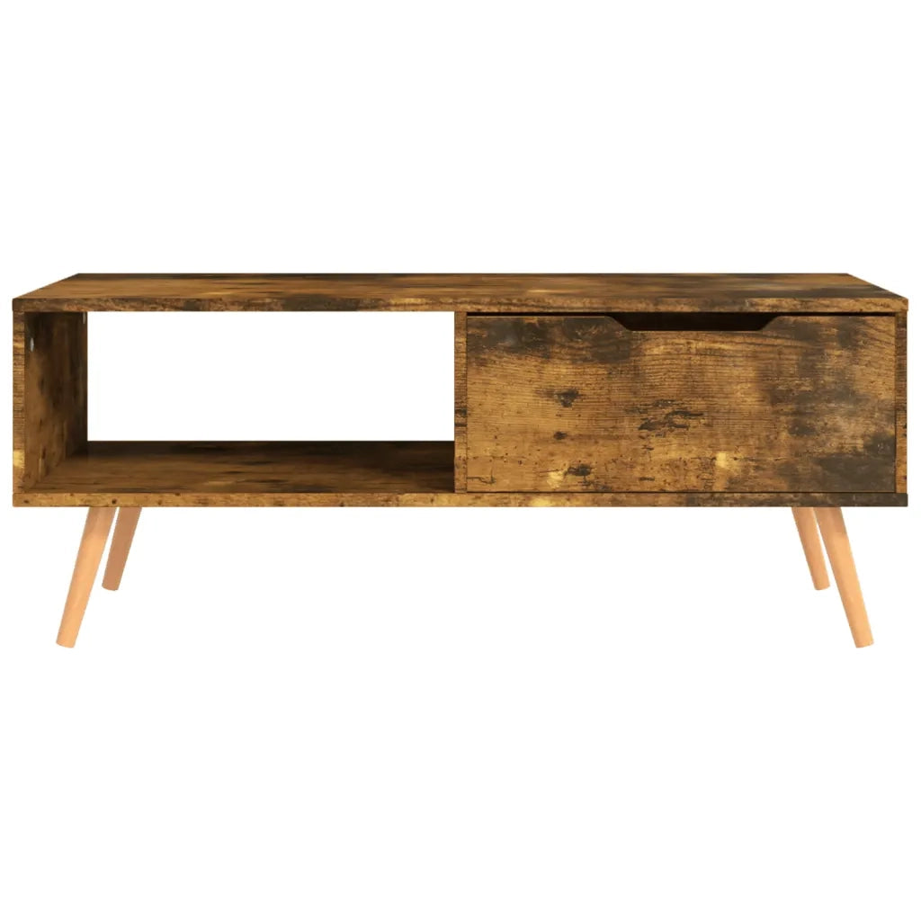 Tavolino Salotto-Tavolino da soggiorno-Tavolo Rovere Fumo 100x49,5x43 cm Legno Multistrato