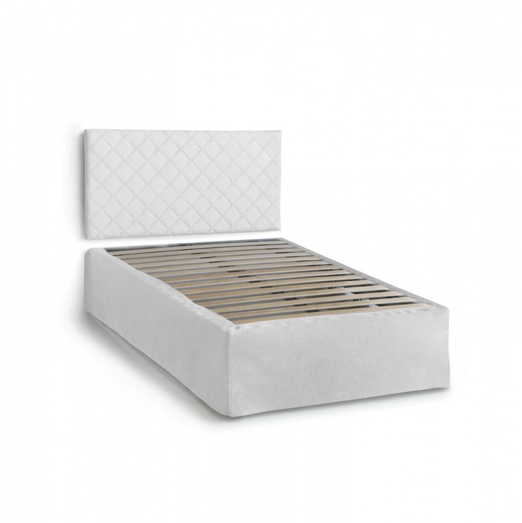 Opale, Letto Piazza e Mezza Materasso Incluso Made in Italy, Bianco