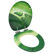 Sedile WC con coperchio a chiusura ammortizzata MDF verde con gocce d'acqua 02_0002935