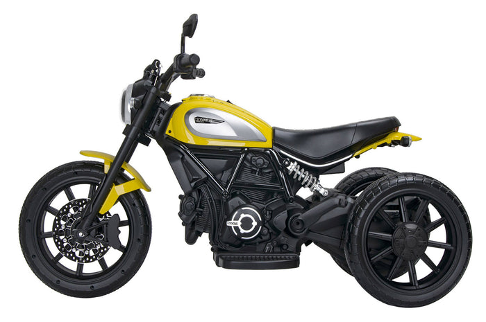 Moto Elettrica per Bambini Licenza Ufficiale Ducati Scrambler 12V 3,5Ah Giallo