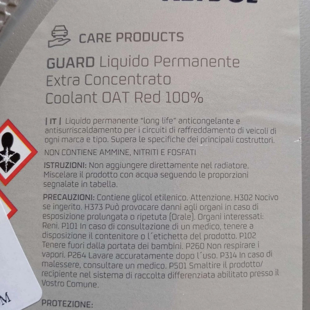 Repsol 1kg liquido antigelo rosso extra refrigerante permanente concentrato