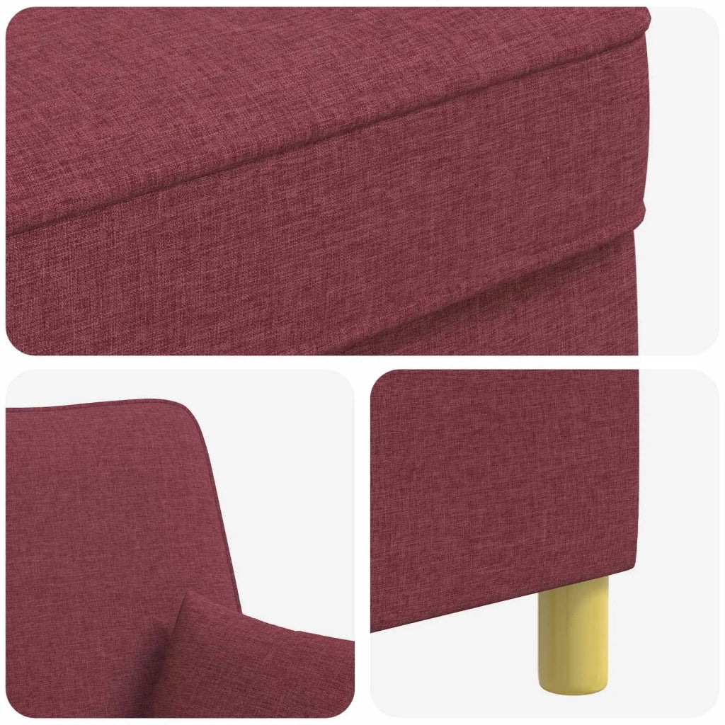 Poltrona con cuscini Rosso Vino Tessuto 42043507