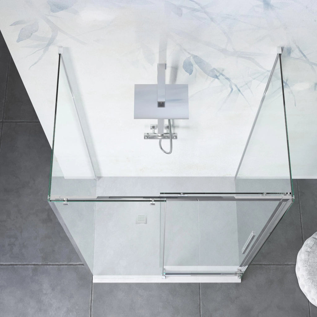 Box Doccia 3 Lati 70x160x70 cm 1 Anta Scorrevole in Cristallo Trasparente 8mm H200 Bonussi Eliane