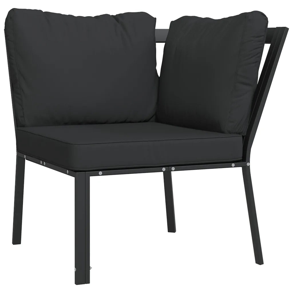 Sedia da Giardino con Cuscini Grigi 76x76x79 cm Acciaio CFW6372686