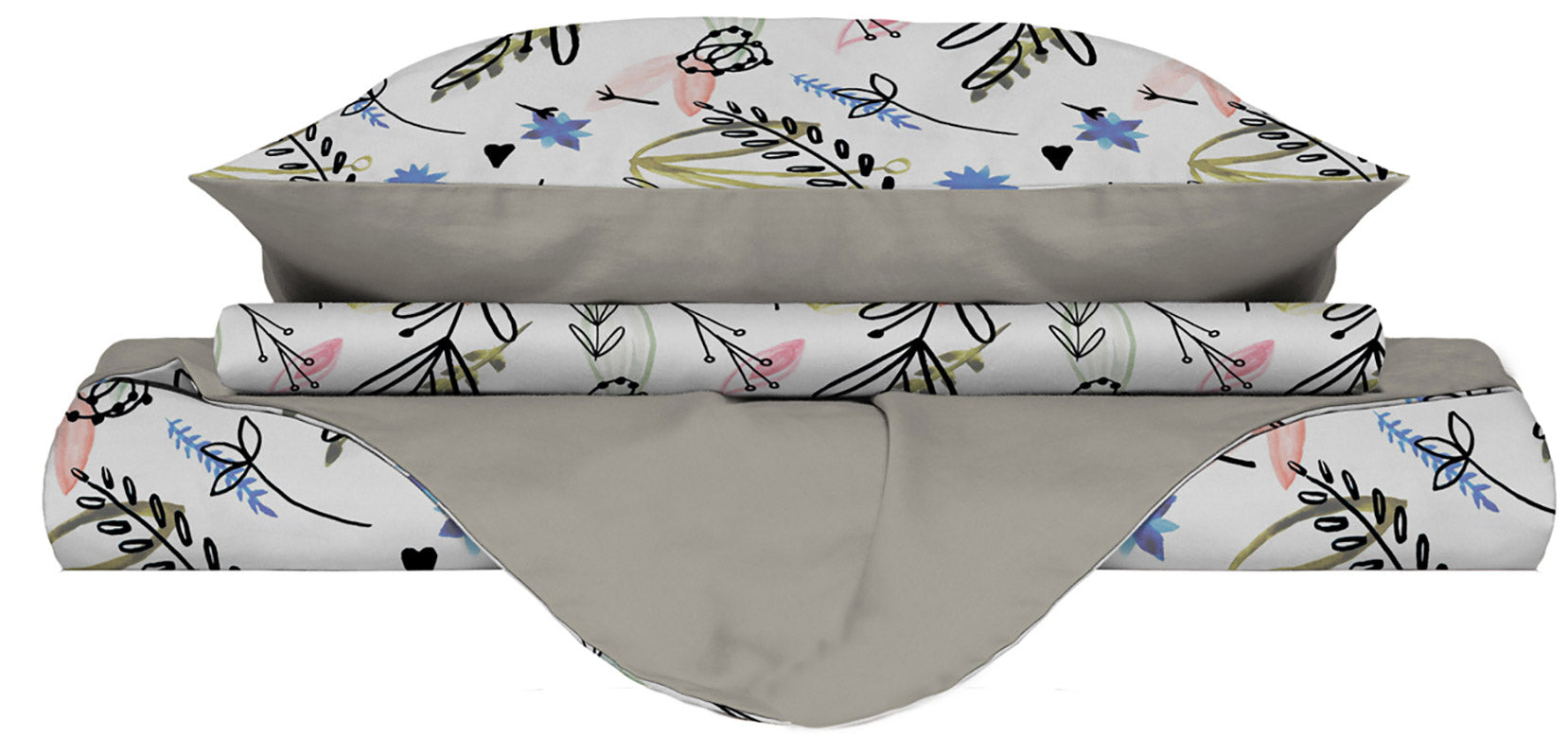 Copripiumino 1 Piazza e Mezzo Double Face con Federe Stampato Provenza