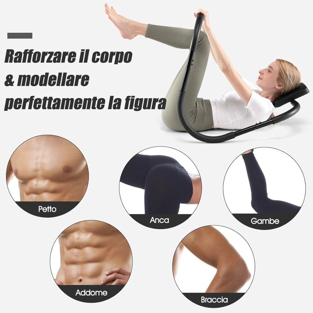 Addestratore per Addominali e Costato con Poggiatesta Imbottito, AB Trainer Ergonomico e Portatile per Allenamento della Forza e Assistente Posizione Seduta da Casa e Palestra
